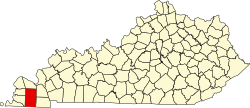 Map of Kentucky highlighting Graves County